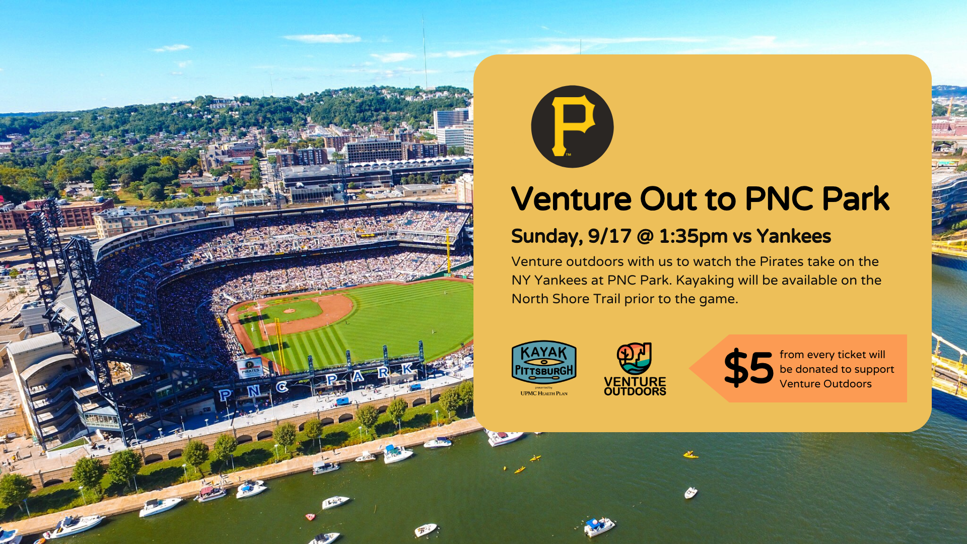 Pirates VS Yankees Fundraiser Night - Venture Outdoors
